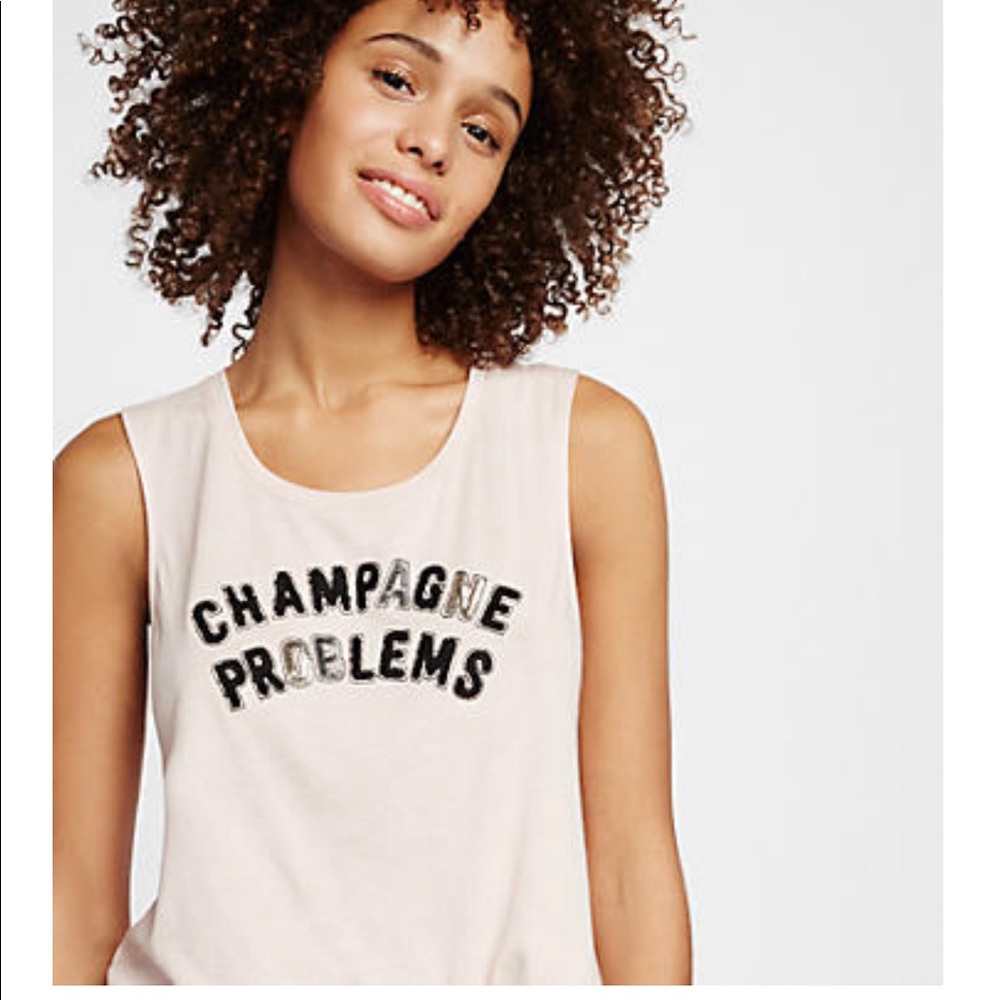 Express Sequined Champagne Problems Tank